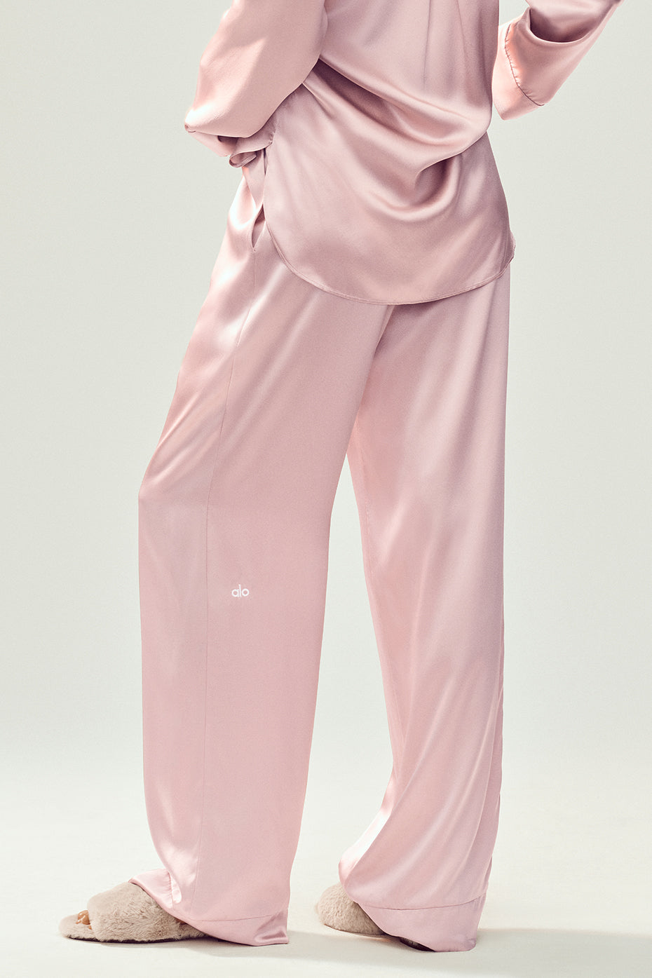 Silk Luminous Pant (Long) - Pink Champagne - Image 2