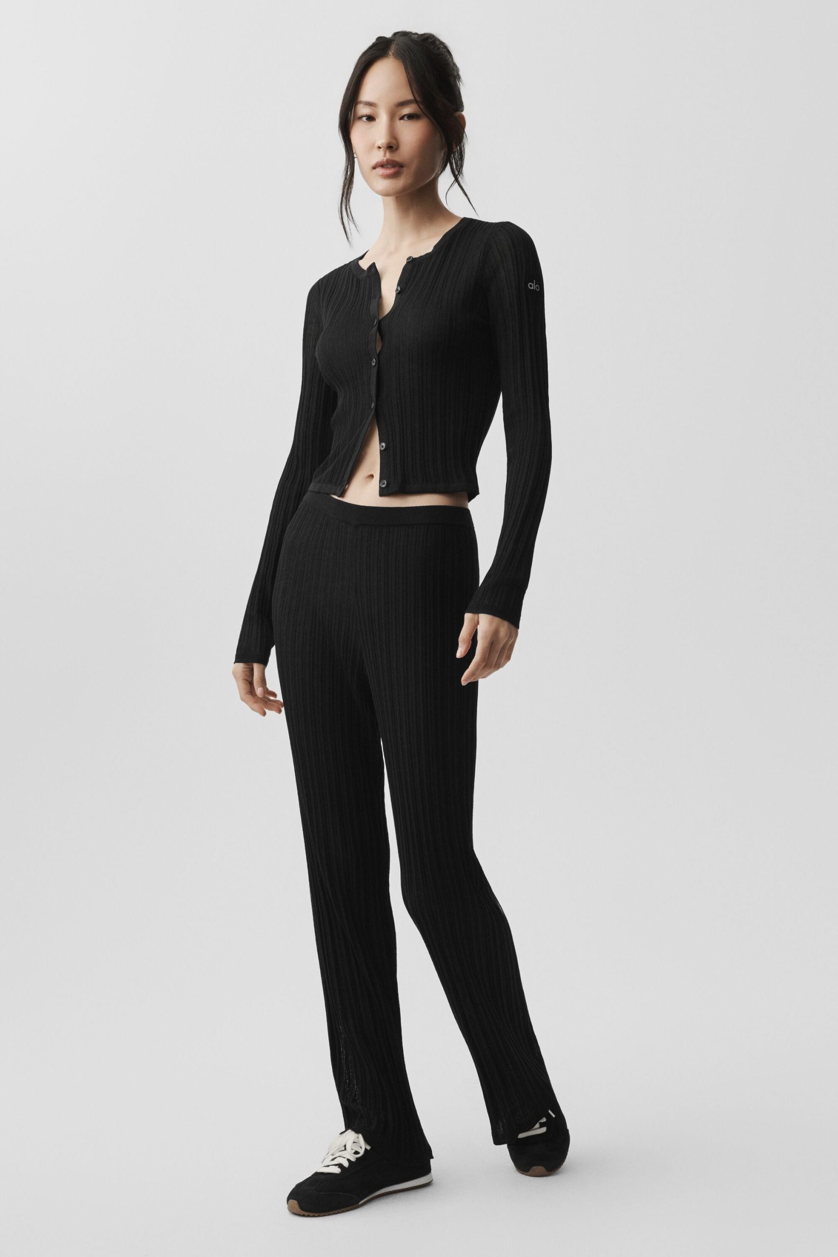 Sweater High-Waist Sunlit Straight Leg Pant - Black - Image 5