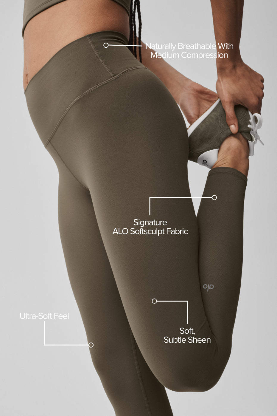 ALO Softsculpt High-Waist 7/8 Legging - Olive Tree - Image 2