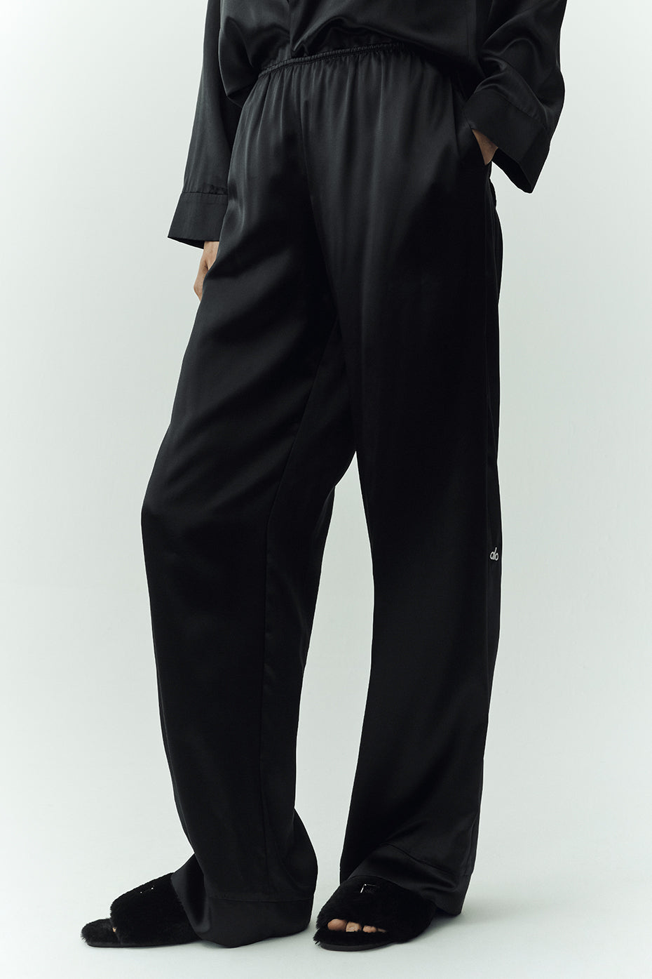 Silk Luminous Pant (Long) - Black - Image 2
