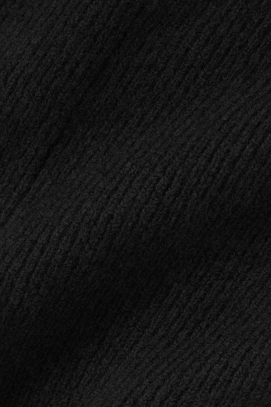 Wool Cashmere Ribbed Noble Short - Black - Image 6