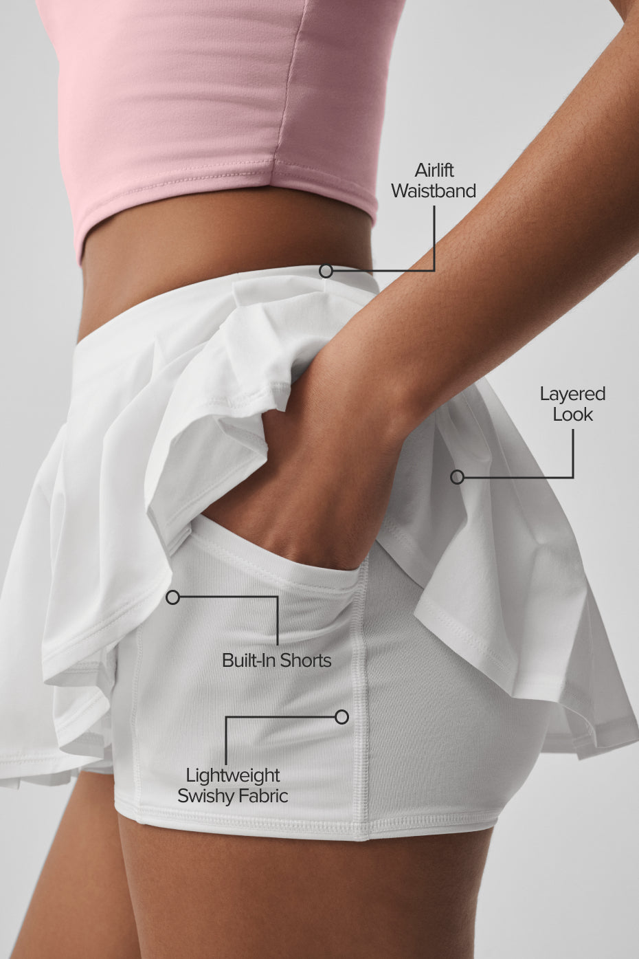 Double Or Nothing Tennis Skirt - White - Image 2
