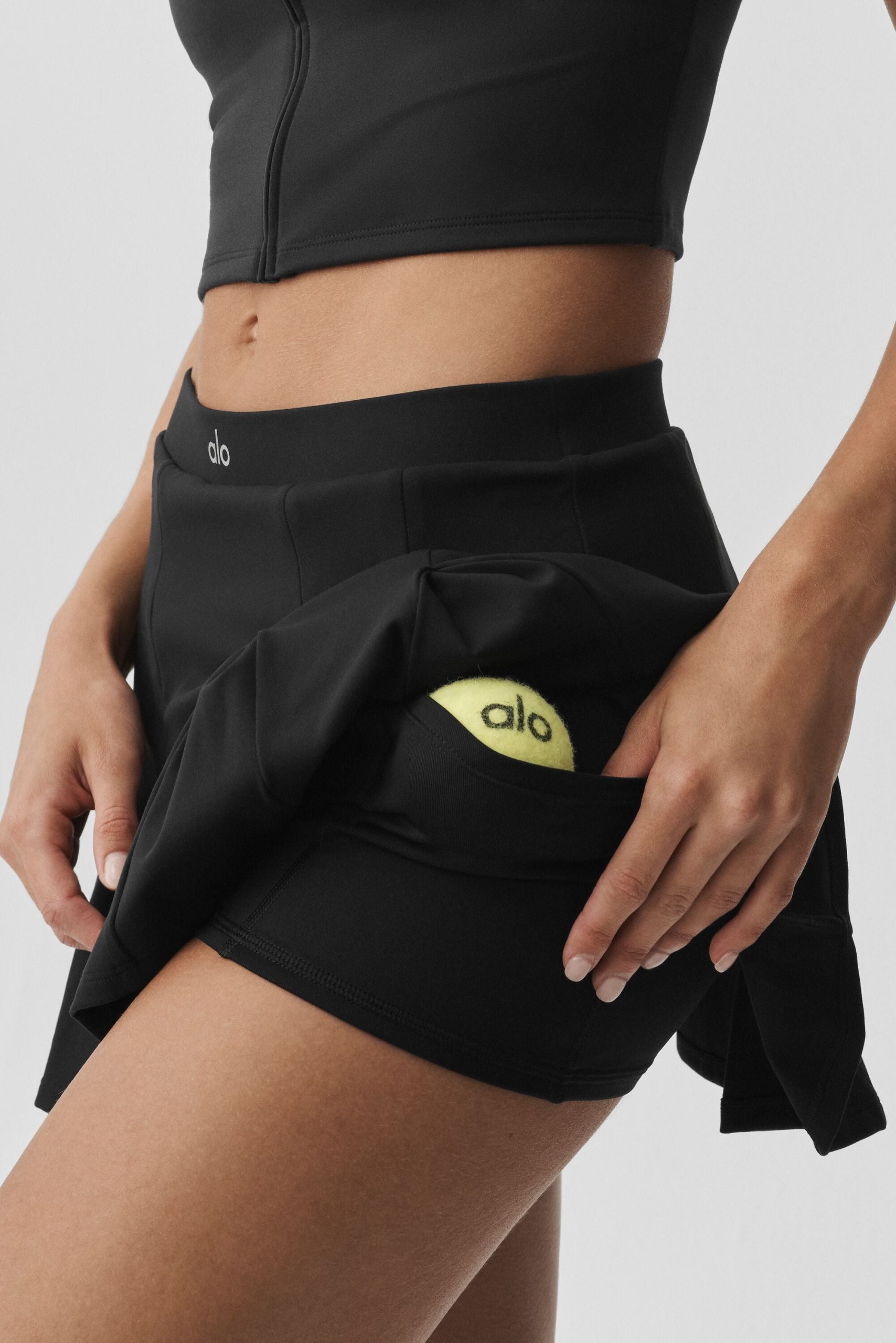 ALO Softsculpt Topspin Tennis Skirt - Black - Image 2
