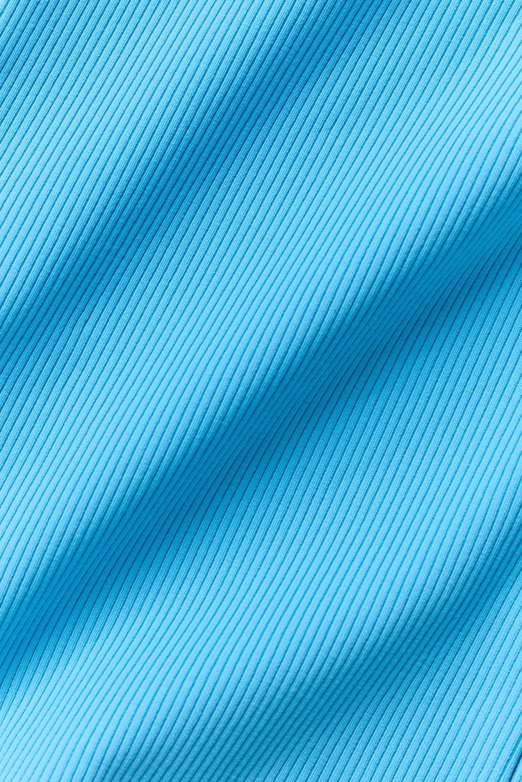 Goddess Ribbed High-Waist First Pick Short - Azure Blue/White - Image 7