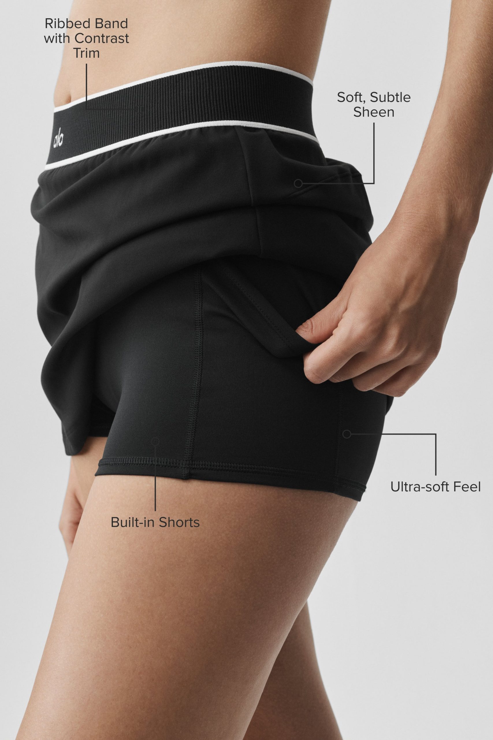 ALO Softsculpt Amp It Up Tennis Skirt - Black - Image 2