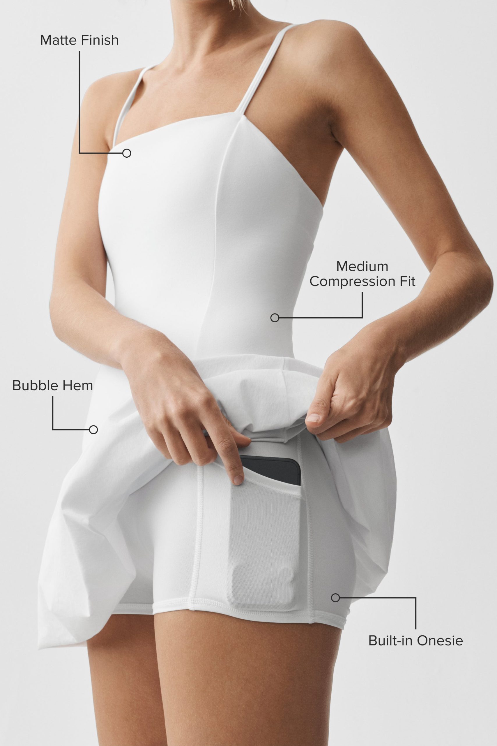 Airbrush Love Match Tennis Dress - White - Image 2