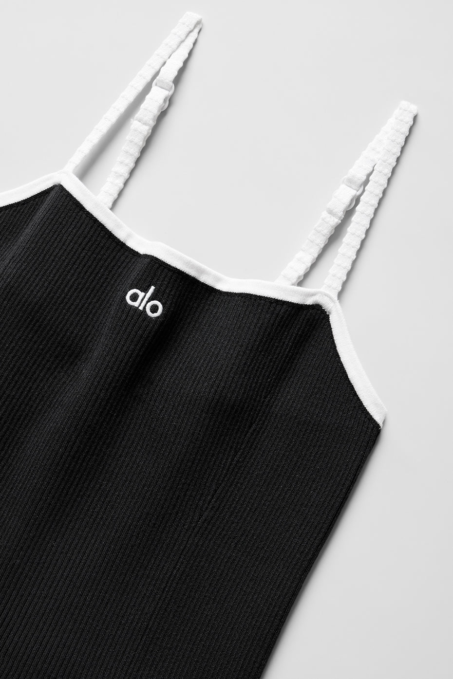 Ribbed Sweater Knit Highline Dress - Black/White - Image 6
