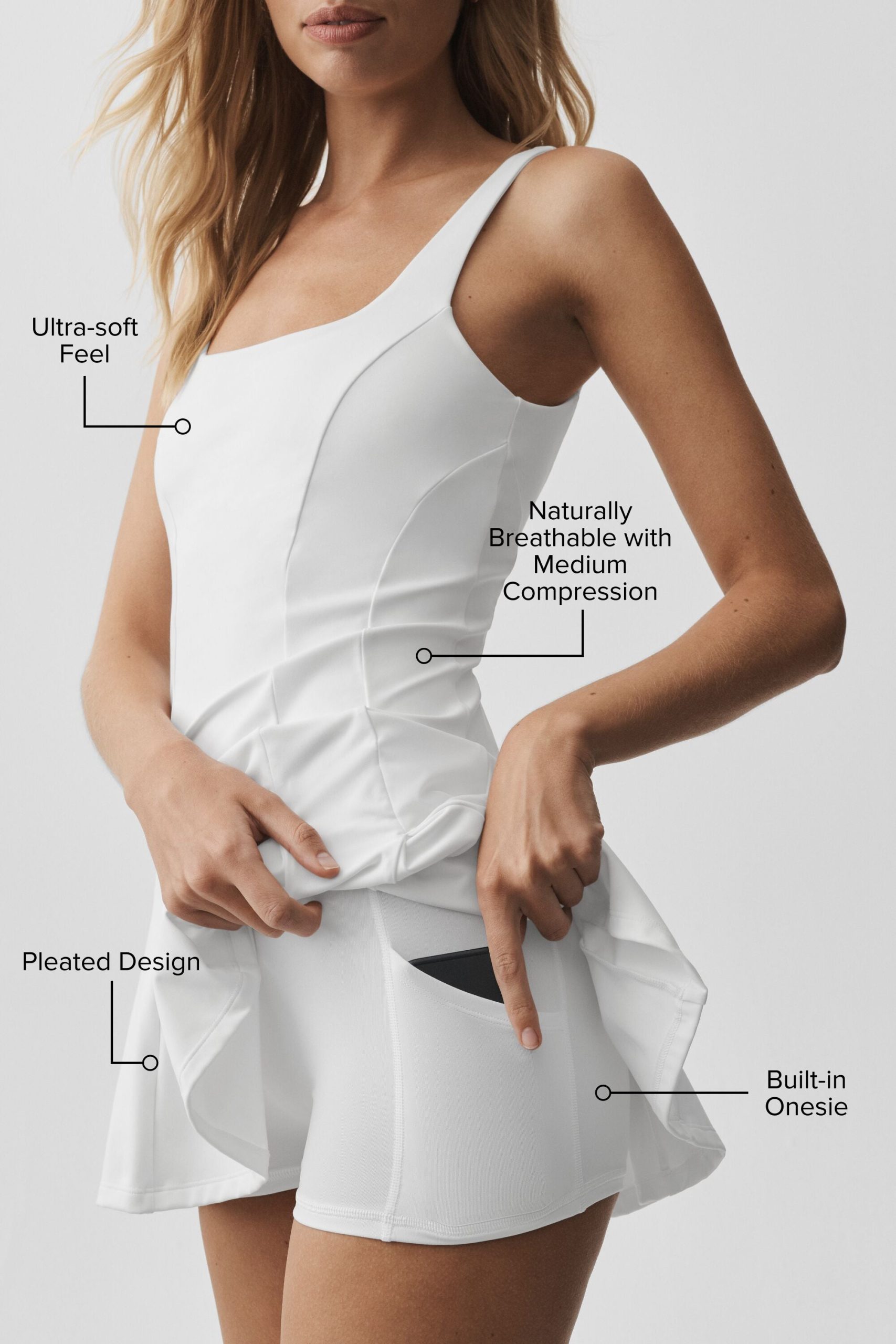ALO Softsculpt Topspin Tennis Dress - White - Image 2