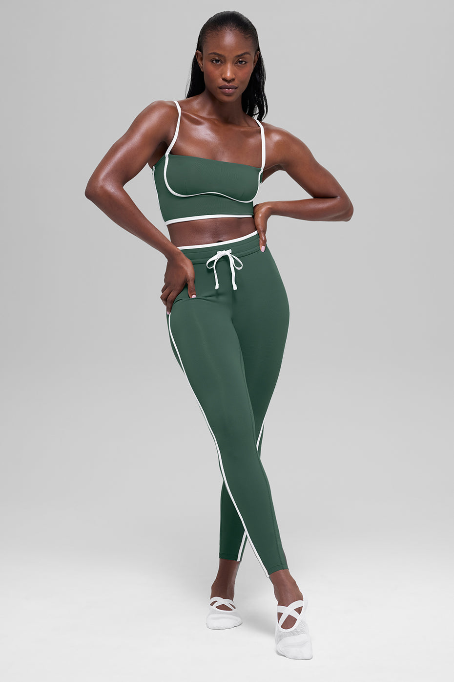 Airbrush Streamlined Bra Tank - Clover Green/White - Image 5