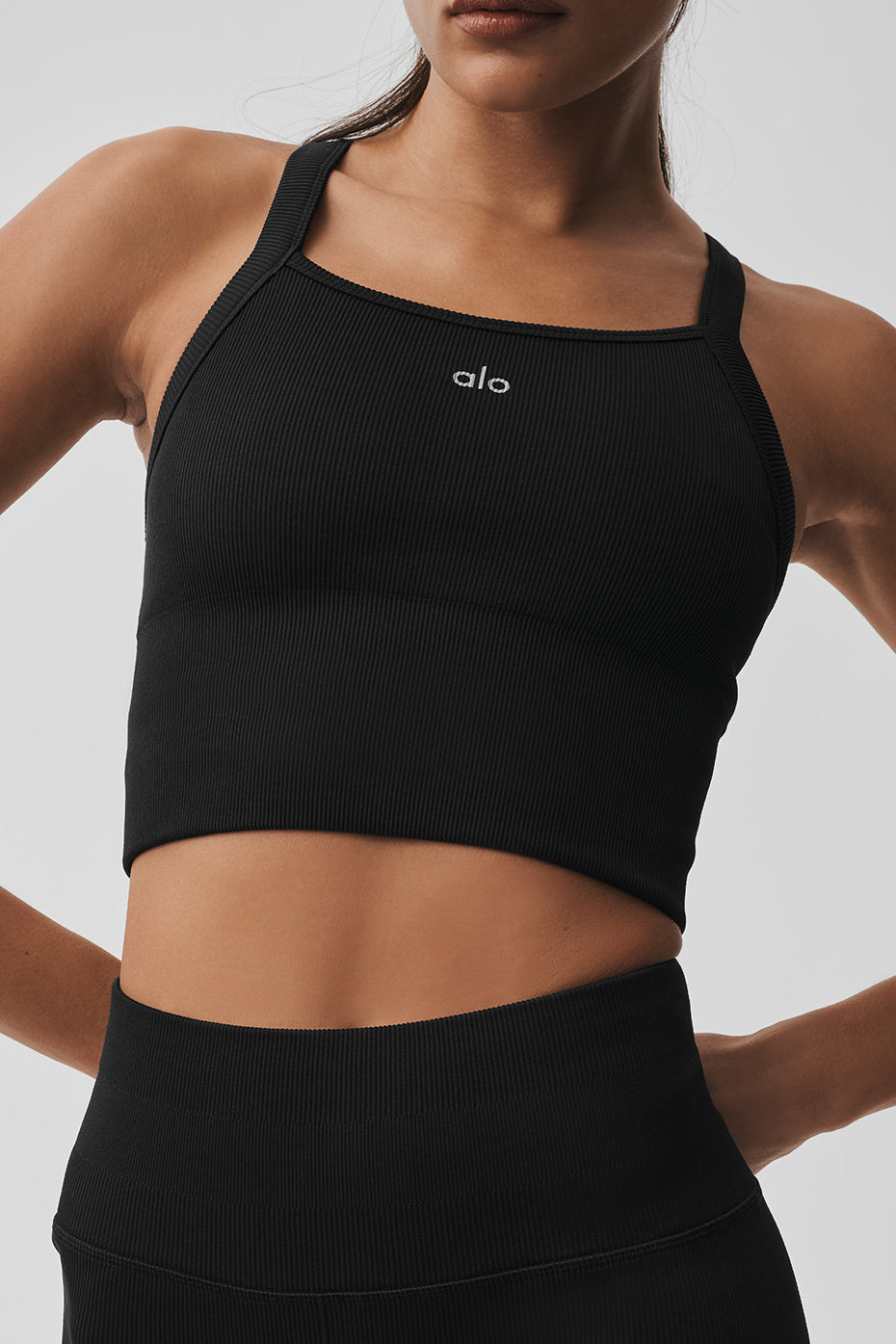 Seamless Ribbed Favorite Bra Tank - Black - Image 4