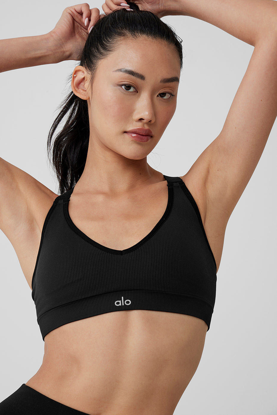 Seamless Ribbed Favorite Bra - Black - Image 4