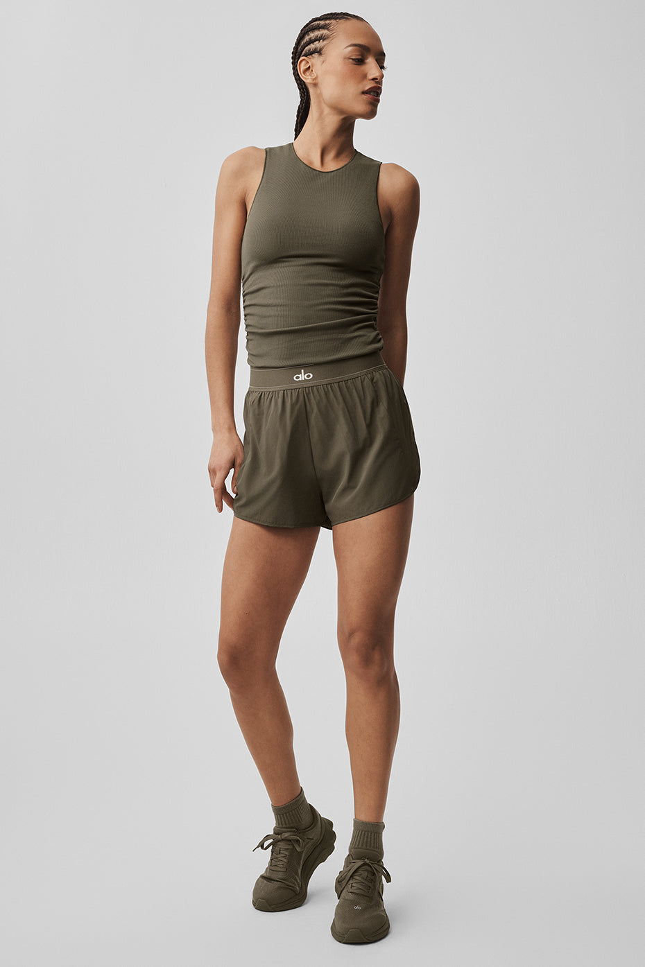 Ribbed En Pointe Tank - Olive Tree - Image 5