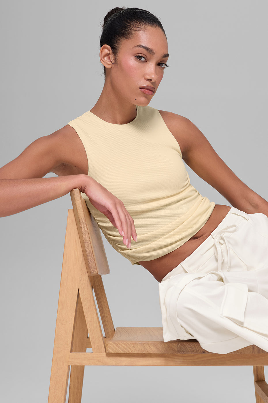 Ribbed En Pointe Tank - Candlelight Yellow - Image 5