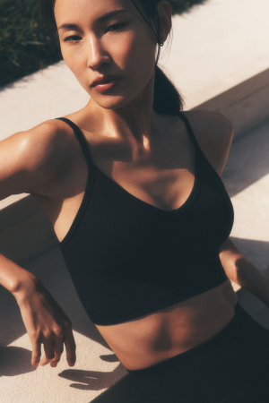 Seamless Modal Ribbed Delight Bralette - Black