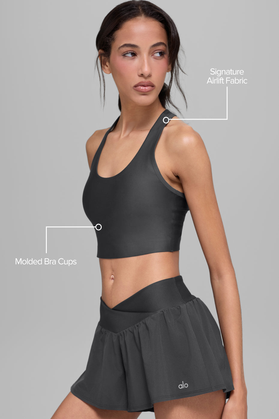 Airlift Super Sleek Bra Tank - Anthracite - Image 2