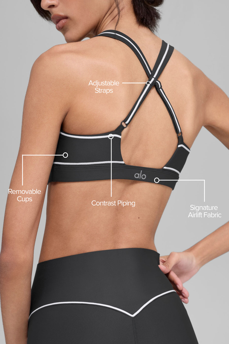 Airlift Haven Bra - Anthracite/White - Image 2