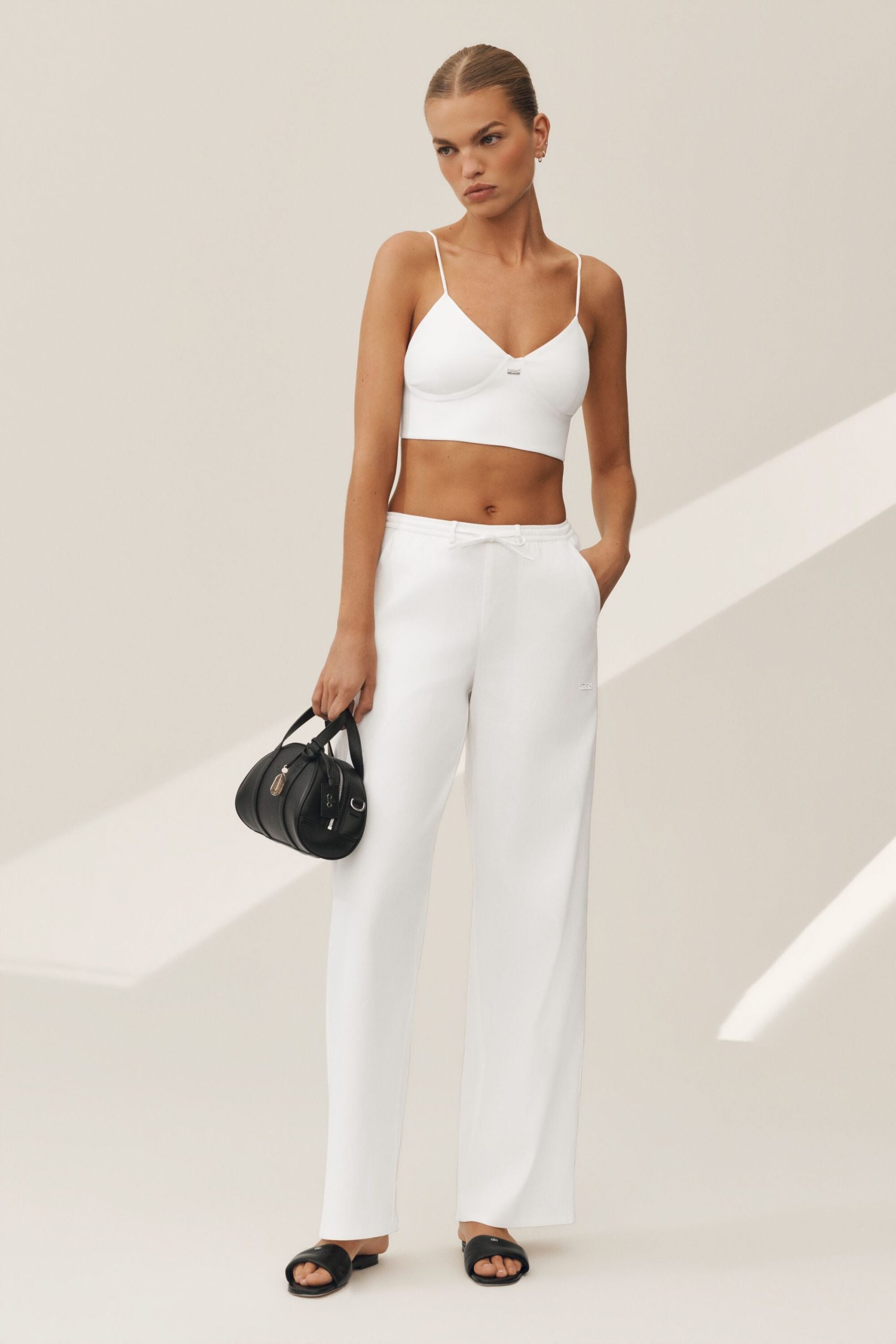 Linen Blend Riviera Bra - White - Image 4